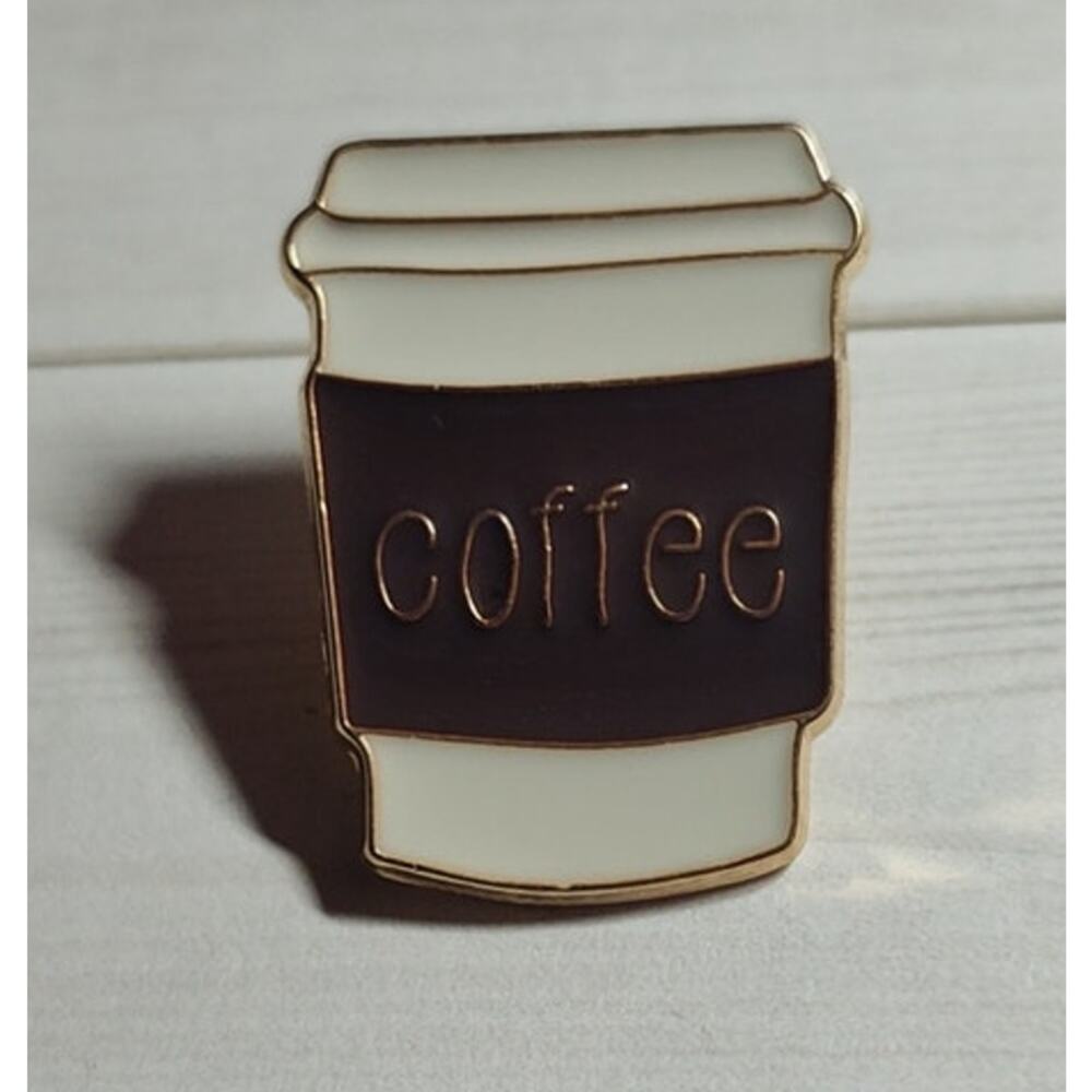 Coffee Lover Pin To Go Cup of Coffee Lapel Hat Badge
